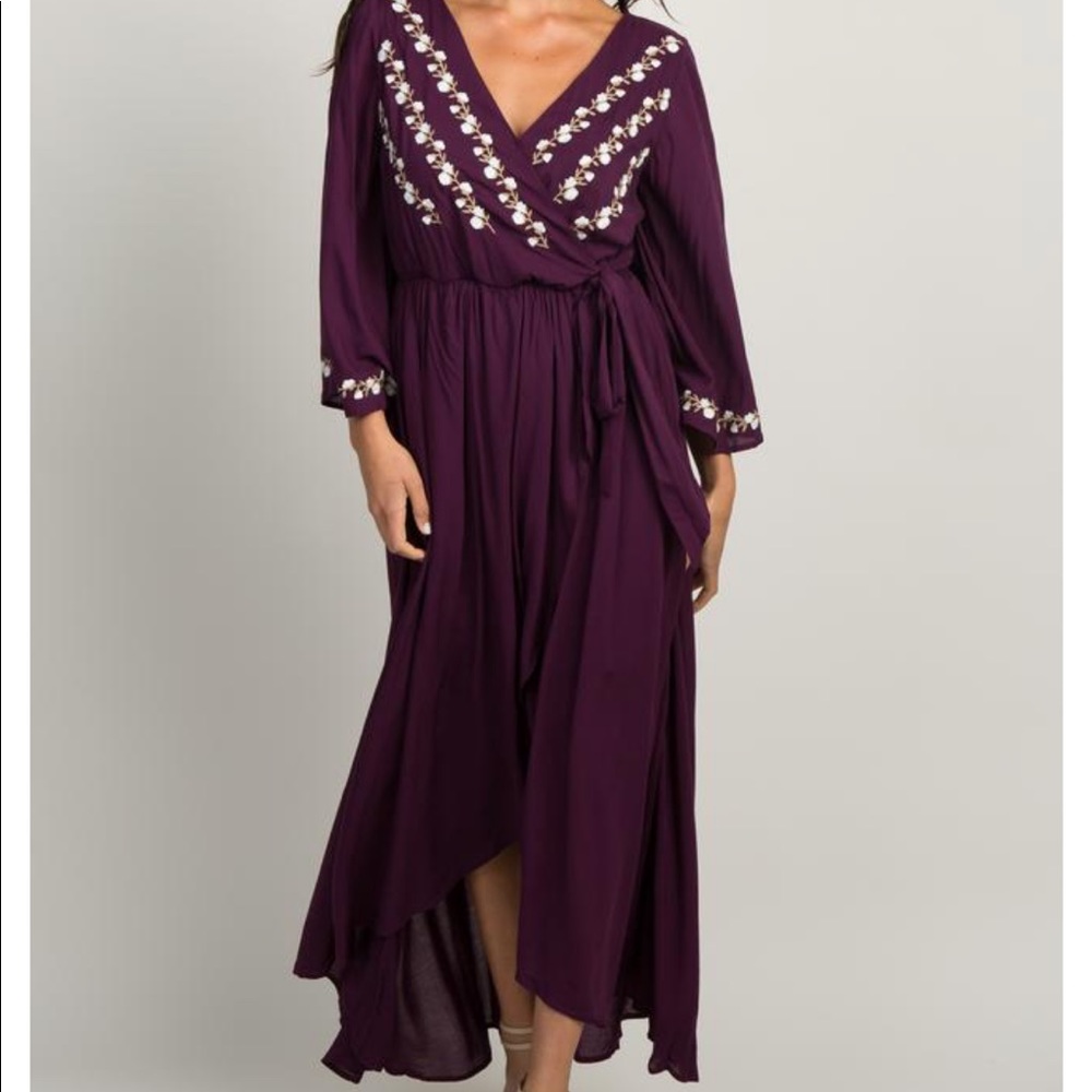 Purple maxi wrap dress